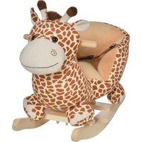 HOMCOM Ride on Unicorn Flush Rocking Horse Ride on Toys, Giraffe Shape, Fit for 3-6 Kids, Playing Nursery Rhymes Aosom UK