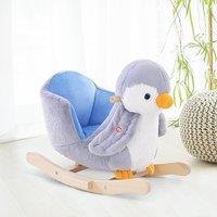 HOMCOM Rocking Animal, Musical Penguin Horse with 32 Songs, Plush Colourful Design, Wide Seat and Handlebar, Multicoloured Aosom UK