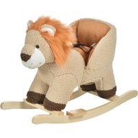 HOMCOM Toddlers Plush Lion Rocking Horse Brown Aosom UK