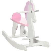 HOMCOM Traditional Wooden Rocking Horse, Ride On Toy with Handlebar and Foot Pedal, for 1-3 Years, Pink Aosom UK