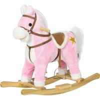 HOMCOM Wooden Rocking Horse with Music, Sound, Saddle for 3-6 Years Aosom UK