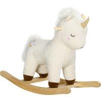 AIYAPLAY Rocking Horse with Unicorn Design, Sound, for 2-4 Years Old, White Aosom UK