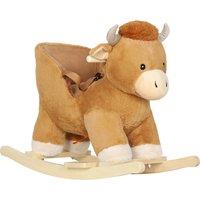 AIYAPLAY Baby Rocking Horse with Safety Belt, Wood Base, Animal Rocker for Children, Brown