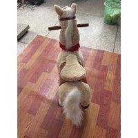 AIYAPLAY Ride on Horse Pedal Ride On Walking Horse Toy Rotatable Head Neighing Sound, Light Brown