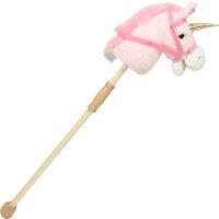 AIYAPLAY Hobby Horse with Wood Wheels, Stick Horse with Grip Handle, Sound, Plush Hobby Horse Toy for Imaginative Play, Pink