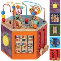 AIYAPLAY Wooden Activity Cube, Baby Toys with Bead Maze, Pattern Sorter for Toddlers Boys and Girls 18+ Months