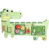 AIYAPLAY Busy Board Panels, Wall Mounted Montessori Inspired Busy Board, Toddler Learning Centre Dinosaur Theme, Green
