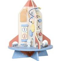 AIYAPLAY Wooden Activity Cube, Rocket Theme Educational Toys with Shape Sorter & Bead Maze for Toddlers 24M-6Y Fine Motor Skill