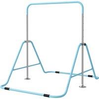 HOMCOM Kids Gymnastics Bar w/ Adjustable Height, Foldable Horizontal Bars, Green Aosom UK