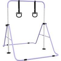 HOMCOM Adjustable Height, Foldable Kids Gymnastics Bar w/ Non-Slip Mats, for 3+ Years, Purple Aosom UK
