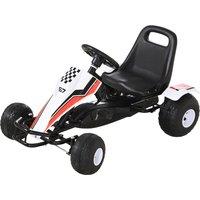 HOMCOM Children Pedal Go Kart, Kids Ride On Racer w/ Brake Gears Steering Wheel Adjustable Seat, White & Red Aosom UK