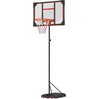AIYAPLAY Basketball Hoop Outdoor Indoor, 210-260cm Height Adjustable Basketball Hoop with Wheels, Larger Base, for 6+ Years, Red