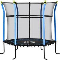 HOMCOM 5.2FT / 63 Inch Kids Trampoline With Enclosure Net Mini Indoor Outdoor Trampolines for Child 