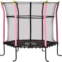HOMCOM 5.2FT / 63 Inch Kids Trampoline With Enclosure Net Mini Indoor Outdoor Trampolines for Child 