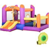 Outsunny Kids Bounce Castle House Inflatable Trampoline Slide Water Pool 3 in 1 with Inflator for Ki