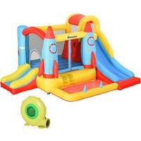 Outsunny Kids Bounce Castle House Inflatable Trampoline Slide Water Pool 3 in 1 with Blower for Kids