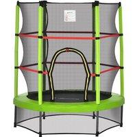 HOMCOM 5.2FT/63 Inch Kids Trampoline with Enclosure Net Steel Frame Indoor Round Bouncer Rebounder A