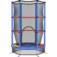 HOMCOM Kids Trampoline, with Enclosure Net, Steel Frame, for Ages 3-6 Years - MultiColoured