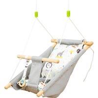 Outsunny Kids Hammock Chair, Baby Relax Hanging Swing, with Cotton Padded Pillow, Wooden Frame, Indo