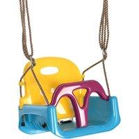 Outsunny 3 in 1 Detachable Kids Swing Seat with Seatbelt, Adjustable Rope for Indoor, Outdoor, Light Blue