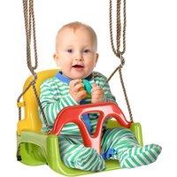 Outsunny 3 in 1 Detachable Kids Swing Seat with Safety Belt, Adjustable Rope for Indoor, Outdoor, Playground, Garden, Green