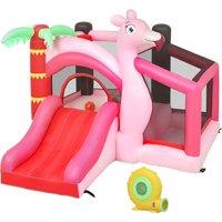 AIYAPLAY Inflatable Bounce House for Kids with Slide, Ball Pit, Basketball Hoop and Blower for Indoor Outdoor Garden, Pink