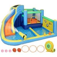 AIYAPLAY 8 in 1 Bouncy Castle for Kids, Inflatable Bounce House with Slide, Pool (Ball Pit), Water Cannon for Indoor Outdoor