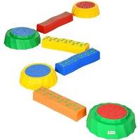 Outsunny Balancing Act: 8-Piece Non-Slip Stepping Stones, Stackable Coordination Training, Multicoloured Aosom UK