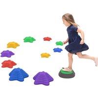 ZONEKIZ Kids Stepping Stones, 11 Pieces Balance River Stones for Obstacle Course, Stackable Non-Slip Starfish Shape, Sensory Play Aosom UK