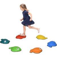 AIYAPLAY 6 Pcs Balance Stepping Stones Kids for Sensory with Non-slip Edge, Stackable Outdoor Indoor Obstacle Course Aosom UK