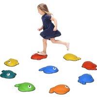AIYAPLAY 9 Pcs Balance Stepping Stones Kids for Sensory with Non-slip Edge, Stackable Outdoor Indoor Obstacle Course Aosom UK