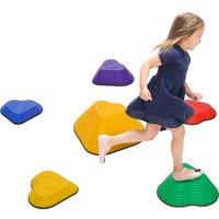 AIYAPLAY 6PCs Heart-Shaped Kids Stepping Stones Balance & Motor Skills, Multicoloured Aosom UK