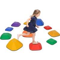 AIYAPLAY Balance Stepping Stones for Kids, 11PCs Non-Slip Stackable River Stones, Obstacle Courses for Balance & Motor Skills Aosom UK