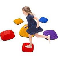 AIYAPLAY Balance Stepping Stones for Kids, 6PCs Non-Slip Stackable River Stones, Obstacle Courses for Balance & Motor Skills Aosom UK