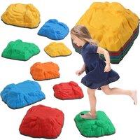 AIYAPLAY Balance Stepping Stones for Kids with Non-slip Bottom, Indoor Outdoor Obstacle Course for Ages 3-8 Years, Multicoloured