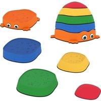AIYAPLAY 5PCS Sensory Stepping Stones for Toddlers, Frog-Shaped Kids Stepping Stones Set with Anti-Slip Edging for Ages 2-8