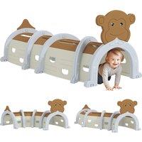 AIYAPLAY Monkey Design Kids Play Tunnel for Crawl and Climb, for 3-6 Years, Brown