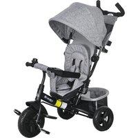 HOMCOM 4 in 1 Kids Trike Push Bike w/ Push Handle, Canopy, 5-point Safety Belt, Storage, Footrest, Brake, for 1-5 Years, Grey Aosom UK