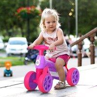 HOMCOM Toddler Walker: Ride-On Balance Trainer with Rubber Wheels, Playful Purple Aosom UK