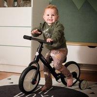 HOMCOM PP Toddlers Removable Stabiliser Balance Bike Black Aosom UK