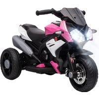 HOMCOM Kids Electric Motorcycle, 6V Ride on Motorcycle with 3 Wheels, LED Headlight, Music, Horn for Boys Girls 3-5 Years, Pink