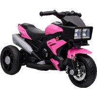 AIYAPLAY Kids Electric Motorcycle Ride-On Toy, 3-Wheel Battery-Operated Motorbike with Horn, Toddler Ride On Bike, Pink