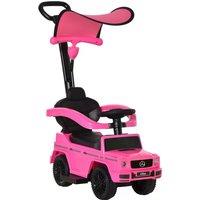 HOMCOM Mercedes-Benz G350 Push Car: Toddler Foot-to-Floor Slider with Steering Wheel, Pink