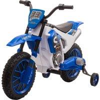 HOMCOM 12V Kids Electric Motorbike Ride On Motorcycle Vehicle Toy with Training Wheels for 3-5 Years Old, Blue Aosom UK