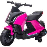 HOMCOM 6V Kids Electric Motorbike Ride On Toy w/ Music Headlights Safety Training Wheels for Girls Boy 2-4 Years Pink Aosom UK