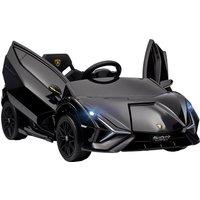 HOMCOM Lamborghini Sian Licensed Electric Car for Kids, 12V Kids Electric Ride on Car with Dual Motors, Remote Control, Black