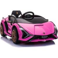 Kids Electric Ride On Car HOMCOM Compatible 12V Battery-powered Lamborghini SIAN Toy w/ Parental Remote Control Lights for 3-5 Years Old Aosom UK