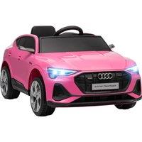 HOMCOM 12V Kids Electric Ride on, Electric Car for Kids with Parental Remote, Music, Lights, Suspension Wheels, Pink