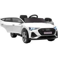 HOMCOM 12V Kids Electric Ride-On Car, with Remote Control, Lights, Music, Horn - White