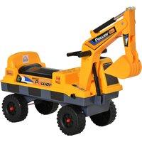HOMCOM Ride-On Excavator for Toddlers, Multi-Functional Bulldozer Toy with Detachable Digging Bucket